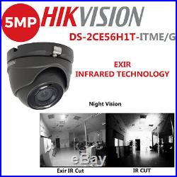 Hikvision 5mp Cctv System Uhd 4k Dvr 4ch 8ch 20m Ir Night Vision Grey Camera Kit