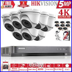 Hikvision 5mp Cctv System Uhd 4k Dvr 4ch 8ch Exir 20m Night Vision Camera Kit Uk