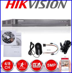 Hikvision 5mp Cctv System Uhd 4k Dvr 4ch 8ch Exir 40m Night Vision Camera Kit Uk