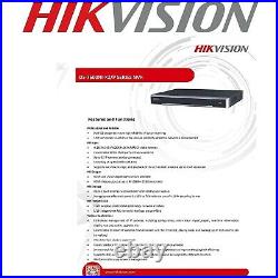 Hikvision 8MP IP 4 x DS-2CD2387G2-LU 2.8mm ColorVu 8 CHANNEL NVR CCTV KIT UK 2TB