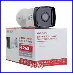 Hikvision 8 CH Channel 4K 8MP NVR with4 x 2MP Bullet IP POE Camera Security System