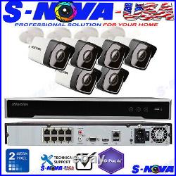 Hikvision 8 CH Channel 4K 8MP NVR with6 x 2MP Bullet IP POE Camera Security System