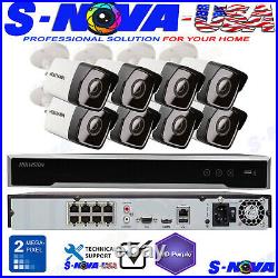 Hikvision 8 CH Channel 4K 8MP NVR with8 x 2MP Bullet IP POE Camera Security System
