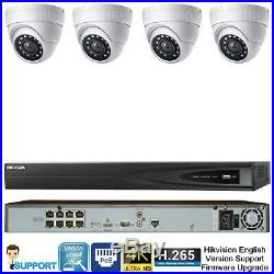 Hikvision 8 CH Channel 4K 8MP NVR with 4 x 2MP Dome IP POE Camera Security System