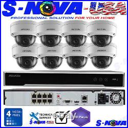 Hikvision 8 CH Channel 4K 8MP NVR with 8 x 4MP Dome IP POE Camera Security System
