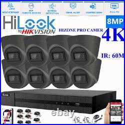 Hikvision 8mp 4k Cctv Uhd Dvr 4/8ch System Outdoor 8mp 60m Camera Security Kit