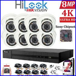 Hikvision 8mp 4k Uhd Cctv System 8ch 16ch Dvr Outdoor Dome Camera Security Kit