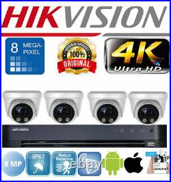 Hikvision 8mp 8ch Dvr Cctv Viper Pro 8mp 4k Night Vision Cameras System Kit Uk