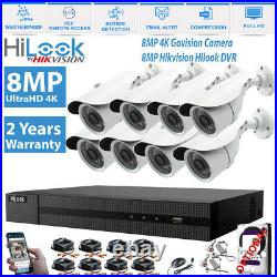 Hikvision 8mp Cctv 4k Uhd Dvr 4/8ch System In/outdoor 8mp Camera Security Kit Uk