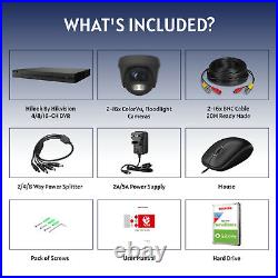 Hikvision 8mp Colorvu 4k Cctv System Dvr Outdoor Security 4x Camera Kit (1000gb)