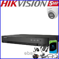 Hikvision Audio ColorVu 5MP CCTV Security System 3k Camera DVR Bundle Full Kit