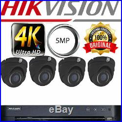 Hikvision Black Cctv System 4ch 8ch Dvr Hd 2k 20m Night Vision Dome Cameras Kit