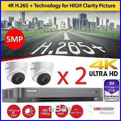 Hikvision CCTV HD 1080P 5MP Night Vision Outdoor DVR Home Security System Kit 2T