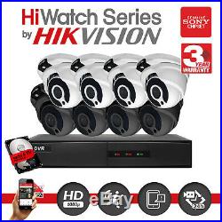 Hikvision CCTV HD HiWatch DVR 1080P 2.4MP Night Vision Outdoor Home Security Kit