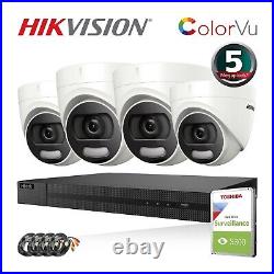 Hikvision Cctv Kit 5mp Camera Bundle Dvr Ip67 Colorvu Night Vision Ds-2ce72hft-f