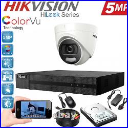 Hikvision Cctv System 5mp Dvr Night Vision Colorvu Security Camera Outdoor Kit