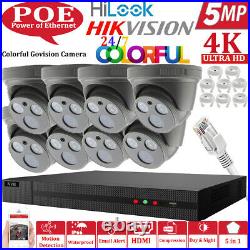 Hikvision Cctv System Ip Poe 4ch 8ch Nvr Camera 5mp 24/7colorful Nightvision Kit