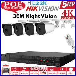 Hikvision Cctv System Ip Poe 4ch 8mp Nvr Bullet Camera 5mp 30m Night Vision Kit
