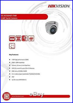 Hikvision Cctv System Ultrahd 4k Dvr 4ch & 8ch With 5mp Night Vision Camera Kits