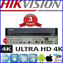 Hikvision Dvr 4k Viper Pro 5mp Colorvu Cameras Cctv System Night Vision Kit Uk
