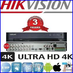 Hikvision Dvr 4k Viper Pro 8mp Colorvu Cameras Cctv System Night Vision Kit Uk