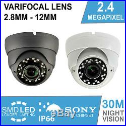 Hikvision Dvr Cctv System 2.4mp Varifocal Dome Cameras 30m Night Vision Home Kit