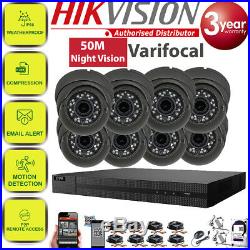 Hikvision Dvr Hd Cctv System 5mp Varifocal Dome Camera 50m Night Vision Home Kit