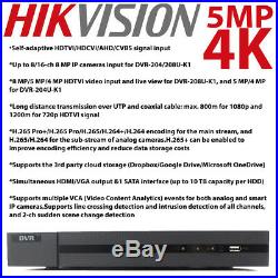 Hikvision Dvr Hd Cctv System 5mp Varifocal Dome Camera 50m Night Vision Home Kit