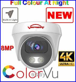 Hikvision Dvr Kit 8mp 4k Viper Pro Colorvu Cameras Night Vision Cctv System Uk
