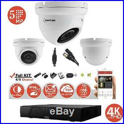 Hikvision HiWatch DVR 4K 5MP CCTV Dome Camera Night Vision Outdoor Security Kit