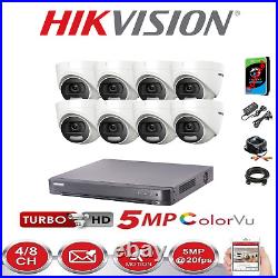 Hikvision Hilook Colourvu 4k Cctv System Uhd 4ch 8ch 8mp Dvr Kit 5mp Hd Camera