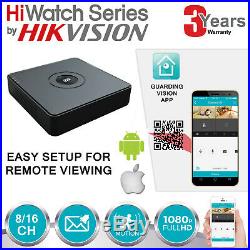 Hikvision Hiwatch Cctv System 4ch 8ch 16ch Dvr Night Vision Turret Hd Camera Kit