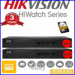 Hikvision Hiwatch Cctv System 4ch 8ch Dvr Dome Night Vision Camera Full Kit