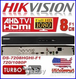 Hikvision Kit Ds- 7208hghi-f1 1080p H264+ 1tb 8 Hikvision Vandal Proof Hd Dome