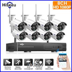 Hiseeu 1080P Wireless CCTV 8CH NVR Kit Outdoor IR Night Vision IP Camera WiFi
