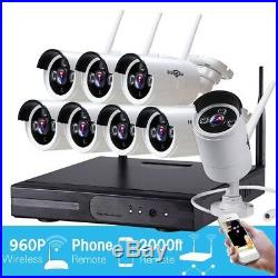 Hiseeu 960P Wireless CCTV 8CH NVR Kit Outdoor IR Night Vision IP WiFi Camera Sec