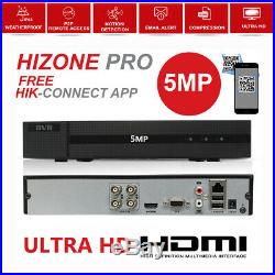 Hizone Pro 8mp 5mp Cctv System Uhd 4k Dvr 4ch 8ch Night Vision Grey Camera Kit