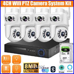 ICSEE Dual-Lens IP Security Camera Bluetooth 6MP PTZ PIR Night Vision 4CH NVR