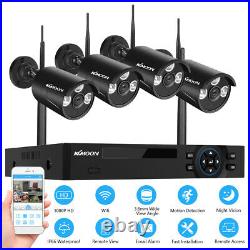 KKmoon 4CH 1080P WiFi NVR 42.0MP Waterproof IP Camera CCTV Kit APP Control B7R3