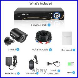 KKmoon 8CH 1080P AHD DVR 4PCS FHD 2MP Bullet CCTV Camera Kit Night Vision K1P3