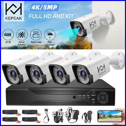 Kepeak 5mp Cctv Camera System 4ch H. 265+ Dvr Night Vision Outdoor Security Kit