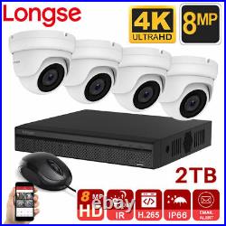 Longse 8MP CCTV 4K DVR System 2TB Outdoor Turbo HD Home Camera Security Kit UK