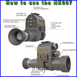 Megaorei NK007S Plus Night Vision Scope Kit Laser Infrared 1080P 4X Zoom