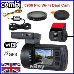 Mini 0906 Pro Wi Fi Dual Full 1080P HD GPS Dash Cam FREE H-WIRE KIT & CPL