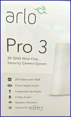 NEW! Arlo Pro 3 Wire Free Camera Kit Wireless 2K HDR Security 3 Camera System