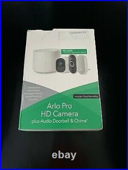 NEW Netgear Arlo Smart Home Security Kit HD Pro Camera + Audio Doorbell + Chime