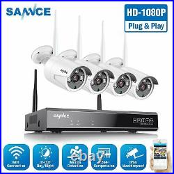 NEW SANNCE 8CH H. 264+NVR Wireless WLAN 1080p CCTV IP Camera Security System Kit