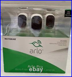 Netgear AVM4000C-100NAS Arlo Pro Rechargeable Wire-free Hd Security 3 Camera Kit