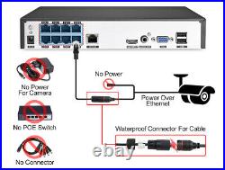 Night Vision CCTV SYSTEM IP UHD 8MP 4/8CH NVR 4K CAMERA KIT 8X ZOOM WIFI Cam