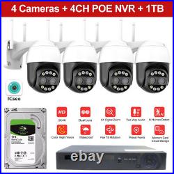 Night Vision POE CCTV SYSTEM IP UHD 8MP 4/8CH NVR 4K CAMERA KIT 8X ZOOM WIFI Cam